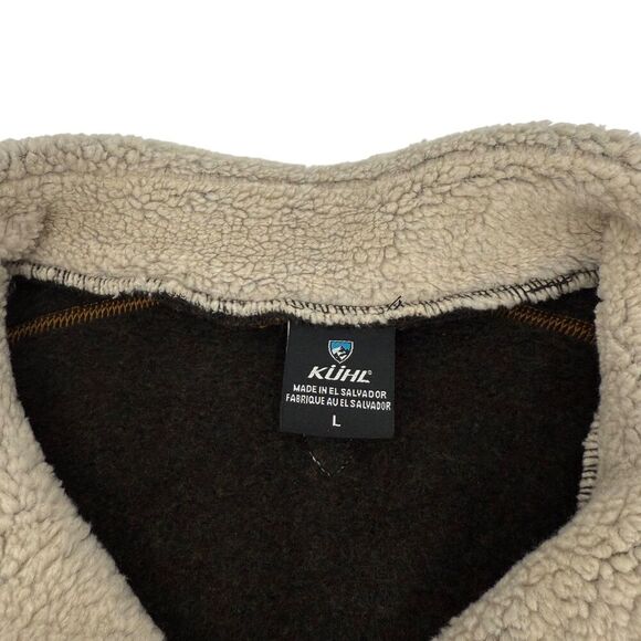 Kuhl Men's EUROPA Alfpaca Fleece Quarter Zip Espresso Brown Large - Picture 9 of 12